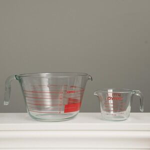 PYREX 64oz XL Glass Measuring Cup 8 AND Small 8 oz - 2 Quart & 1 Cup Food Prep